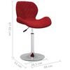 vidaXL Chaise pivotante de salle &agrave; manger Rouge bordeaux Velours