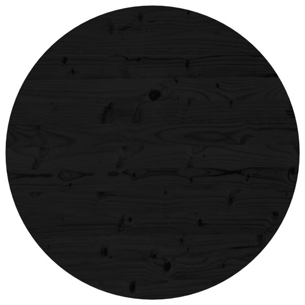vidaXL Dessus de table rond noir &Oslash;80x3 cm bois de pin massif