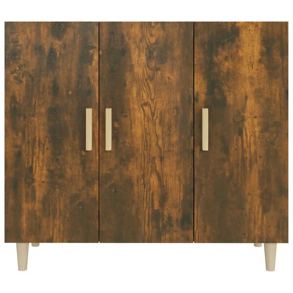 vidaXL Buffet chêne fumé 90x34x80 cm bois d'ingénierie