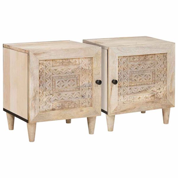 vidaXL Cabinet de chevet 2 pcs Beige 40 x 33 x 46 cm