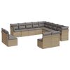 vidaXL Salon de jardin avec coussins 13 pcs beige r&eacute;sine tress&eacute;e