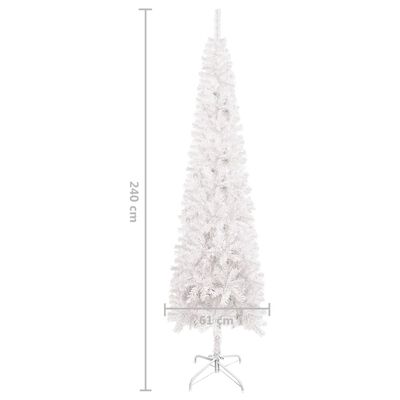 vidaXL Sapin de Noël étroit Blanc 240 cm