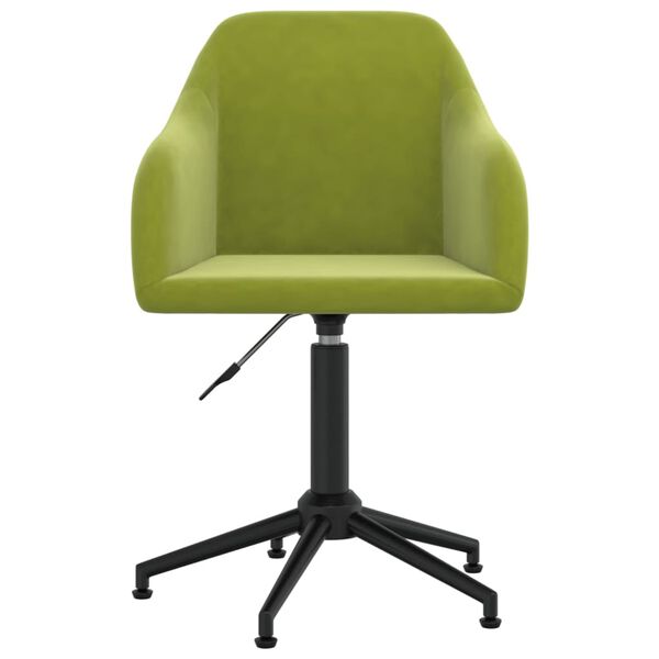 vidaXL Chaises pivotantes à manger lot de 6 vert clair velours