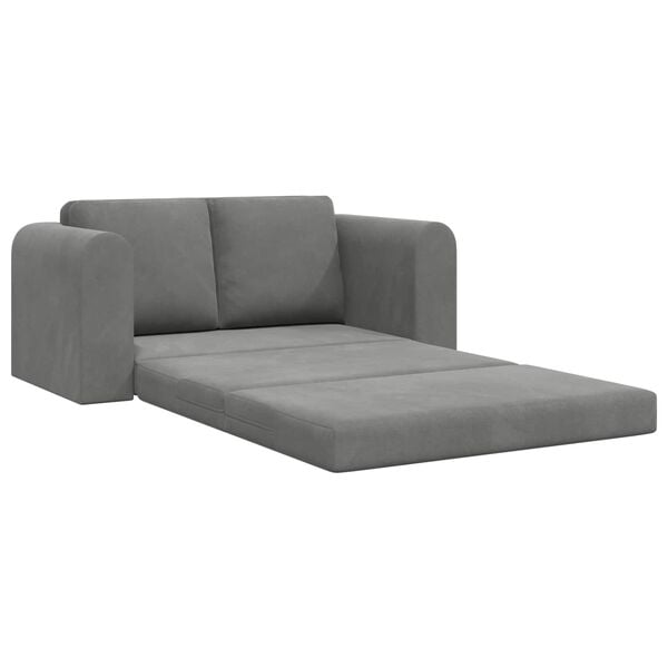 vidaXL Canap&eacute;-Lit 60cm Gris fonc&eacute; Velours