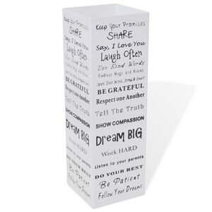 Blanc Carr&eacute; Porte-parapluie Stockage pour cannes b&acirc;tons Acier 48,5 cm