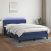 vidaXL Sommier &agrave; lattes de lit avec matelas LED Bleu 140x200 cm Tissu