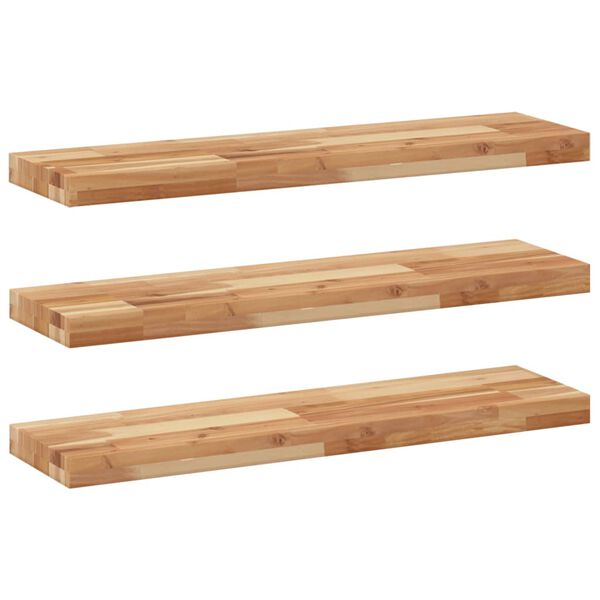 vidaXL &Eacute;tag&egrave;res flottantes 3 pcs 100x20x4 cm acacia massif &agrave; l'huile