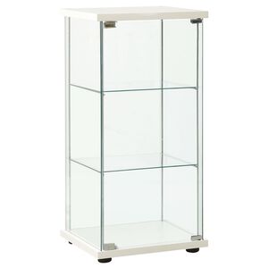 vidaXL Armoire de rangement Verre tremp&eacute; Blanc