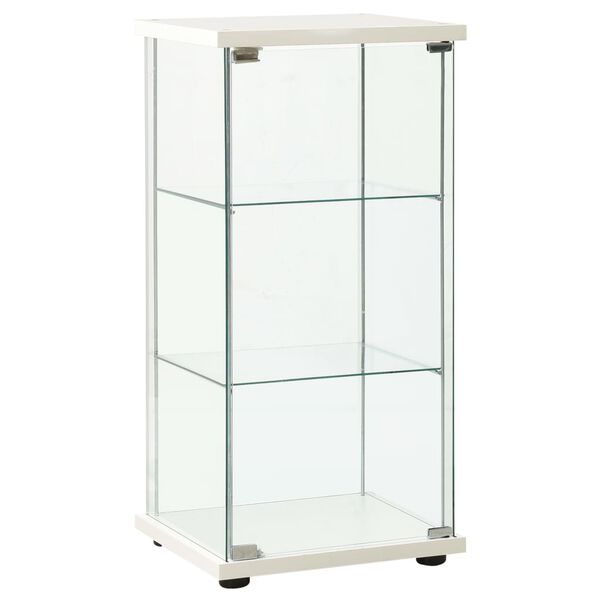 vidaXL Armoire de rangement Verre tremp&eacute; Blanc