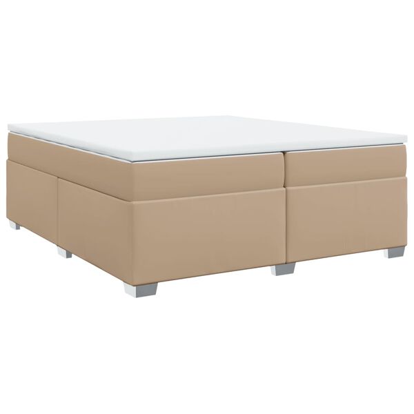 vidaXL Sommier &agrave; lattes de lit avec matelas Cappuccino 200x200 cm