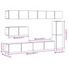 vidaXL Ensemble de meuble TV mural 7 pcs vieux bois bois d'ing&eacute;nierie