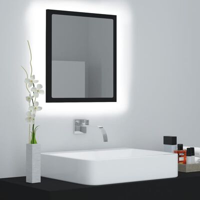vidaXL Miroir à LED de salle de bain Noir 40x8,5x37 cm Aggloméré
