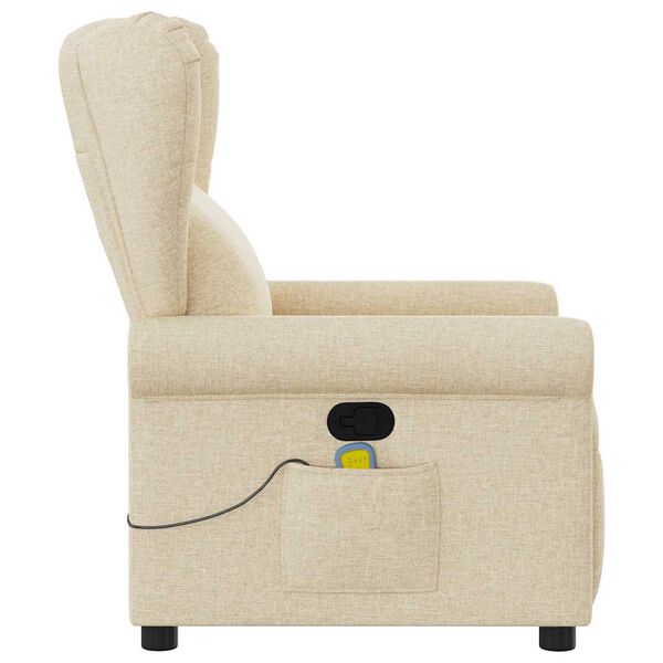 vidaXL Fauteuil de massage inclinable Cr&egrave;me Tissu
