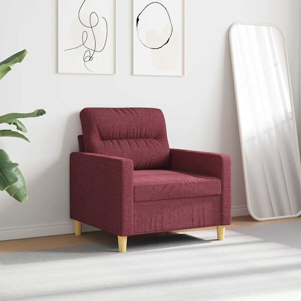 vidaXL Fauteuil Rouge bordeaux 60 cm Tissu