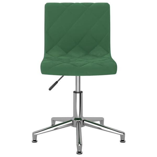 vidaXL Chaises pivotantes &agrave; manger lot de 2 vert fonc&eacute; velours