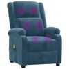 vidaXL Fauteuil de massage Bleu Velours