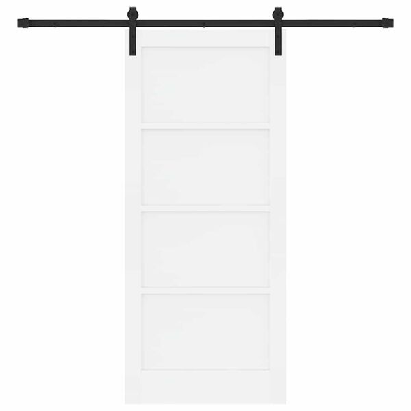 vidaXL Porte coulissante Blanc et Noir 86 x 198,5 cm Pin massif