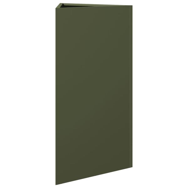 vidaXL Jardini&egrave;re vert olive triangulaire 40x34,5x70 cm acier