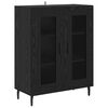 vidaXL Haut Armoire 2 pcs Ch&ecirc;ne noir Bois Agglom&eacute;r&eacute; et Verre
