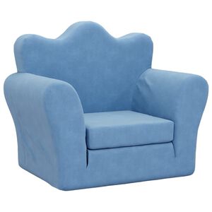 vidaXL Canap&eacute;-lit pour enfants bleu peluche douce