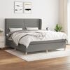 vidaXL Sommier &agrave; lattes de lit avec matelas Gris fonc&eacute; 160x200cm Tissu