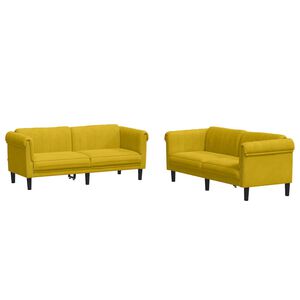 vidaXL Ensemble de canapés 2 pcs jaune velours