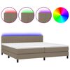 vidaXL Sommier &agrave; lattes de lit et matelas et LED Taupe 200x200cm Tissu