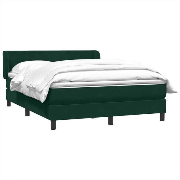 vidaXL Sommier &agrave; lattes de lit et matelas vert fonc&eacute; 160x210cm velours