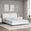 vidaXL Cadre de lit sans matelas Hvar blanc 160x200 cm similicuir
