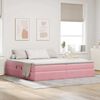 vidaXL Lit avec rangement et matelas Rose 200 x 200 cm Velours