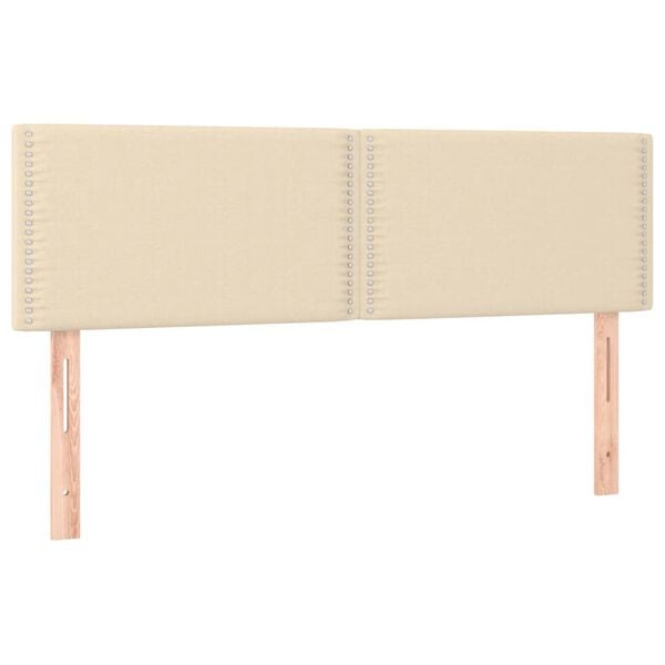 vidaXL T&ecirc;tes de lit 2 pcs Cr&egrave;me 72x5x78/88 cm Tissu
