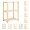 vidaXL &Eacute;tag&egrave;res de rangement &agrave; 3 niveaux 10 pcs 60x38x90 cm Pin 150 kg