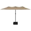 vidaXL Parasol de jardin &agrave; double t&ecirc;te avec LED taupe 449x265 cm
