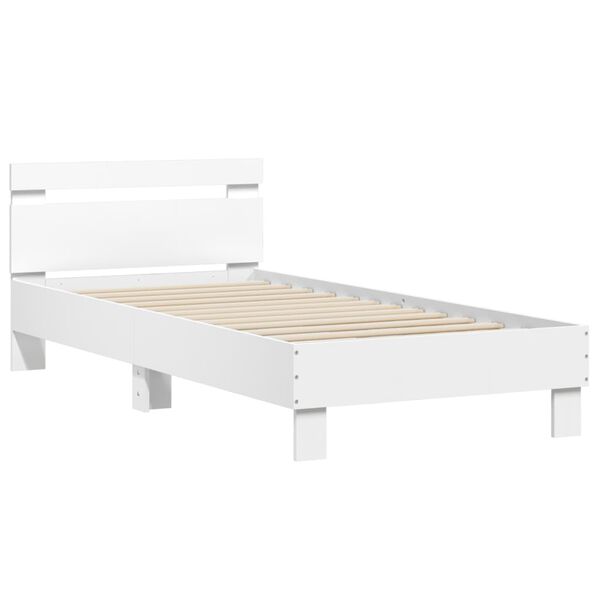 vidaXL Cadre de lit sans matelas avec t&ecirc;te de lit blanc 90x190 cm
