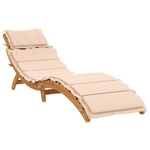 vidaXL Transat Bois d'Acacia Massif Beige