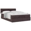 vidaXL Lit ottoman avec matelas marron fonc&eacute; 140x190 cm tissu