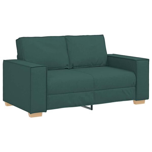 vidaXL Canap&eacute; 2 places Vert fonc&eacute; 160x78x84 cm Tissu