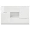 vidaXL Buffet Blanc brillant 100 x 30 x 65,6 Bois d'ing&eacute;nierie
