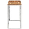 vidaXL Table console argent&eacute; acier inoxydable et bois massif d'acacia