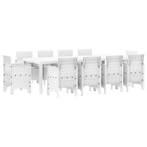 vidaXL Ensemble de salle &agrave; manger pour jardin 11 pcs Blanc