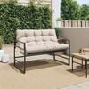 vidaXL Banc de jardin avec coussin taupe 113 cm acier