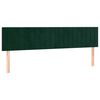 vidaXL T&ecirc;tes de lit 2 pcs Vert fonc&eacute; 100x5x78/88 cm Velours