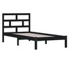 vidaXL Cadre de lit sans matelas noir bois massif 100x200 cm