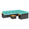 vidaXL Salon de jardin 10 pcs avec coussins noir r&eacute;sine tress&eacute;e