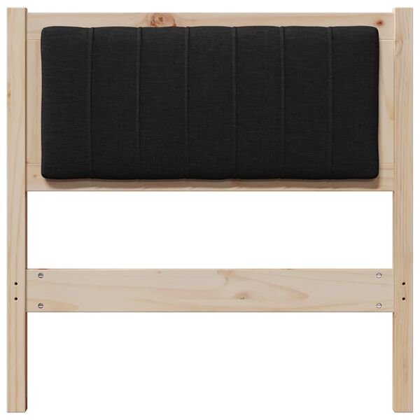 vidaXL T&ecirc;te de lit capitonn&eacute;e avec t&ecirc;te de lit Marron 75 cm Pin massif