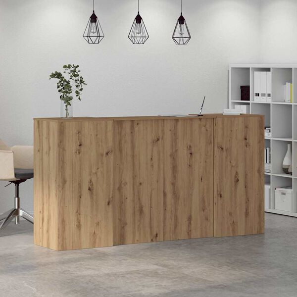 vidaXL Bureau r&eacute;ception ch&ecirc;ne artisanal 200x50x103,5cm bois ing&eacute;nierie
