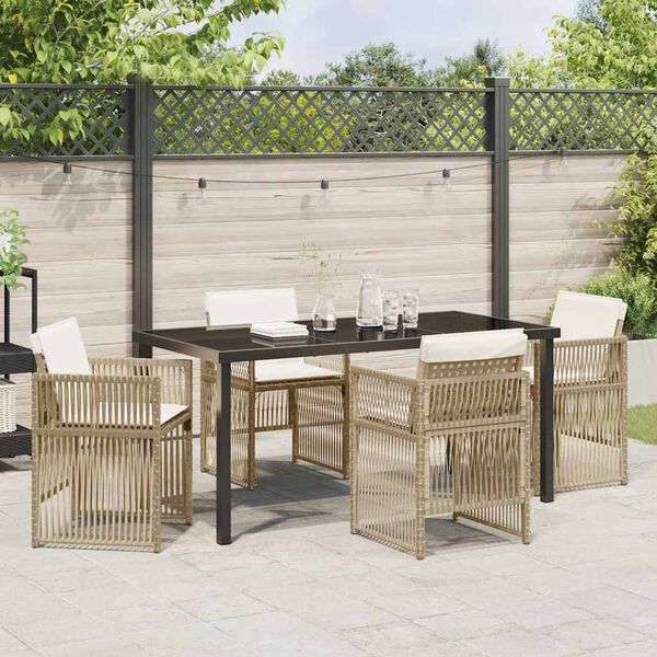 vidaXL Ensemble de salle à manger pour jardin 5 pcs Beige