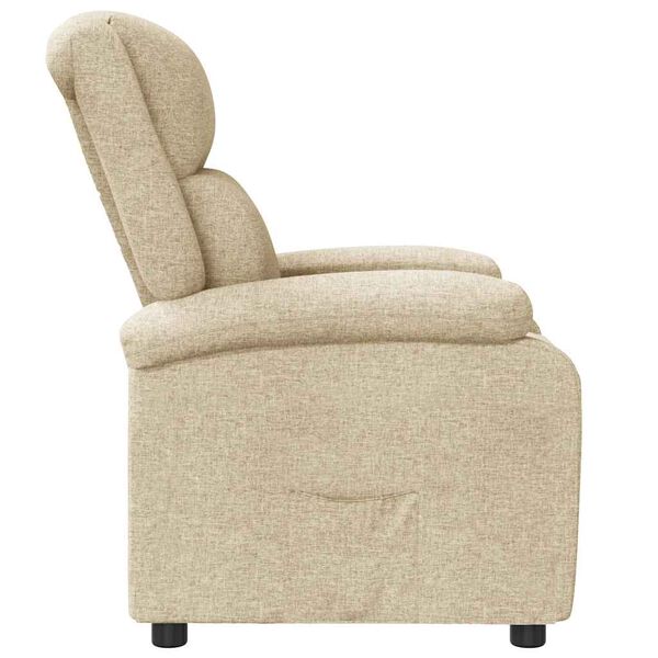 vidaXL Fauteuil inclinable Crème Tissu