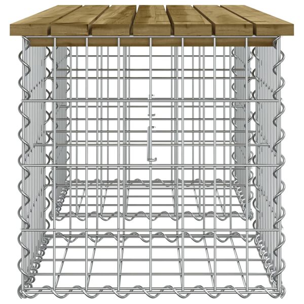 vidaXL Banc de jardin design gabion 103x44x42 cm bois de pin impr&eacute;gn&eacute;