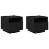 vidaXL Cabinet de chevet 2 pc Ch&ecirc;ne noir 40 x 39 x 37 cm